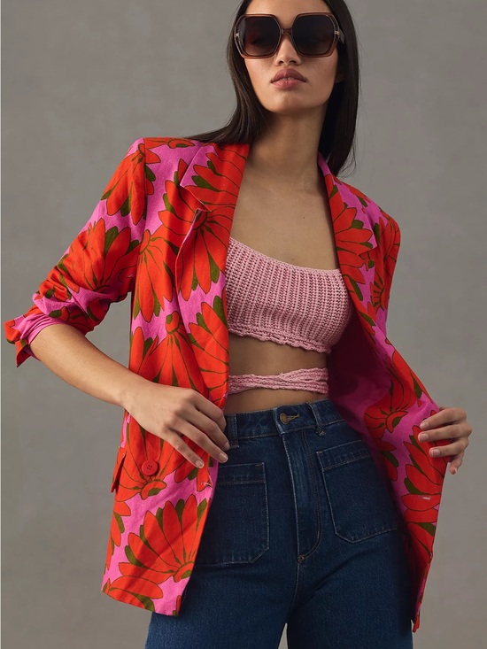 FARM Rio Jackets & Blazers - FARM Rio NWT Copacabana Blazer Pink Combo Floral size XS